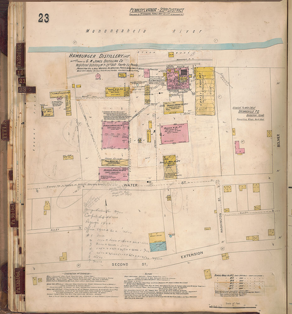 Sanborn's Surveys of the Whiskey Warehouses [...], 1894-1915, Plate 23