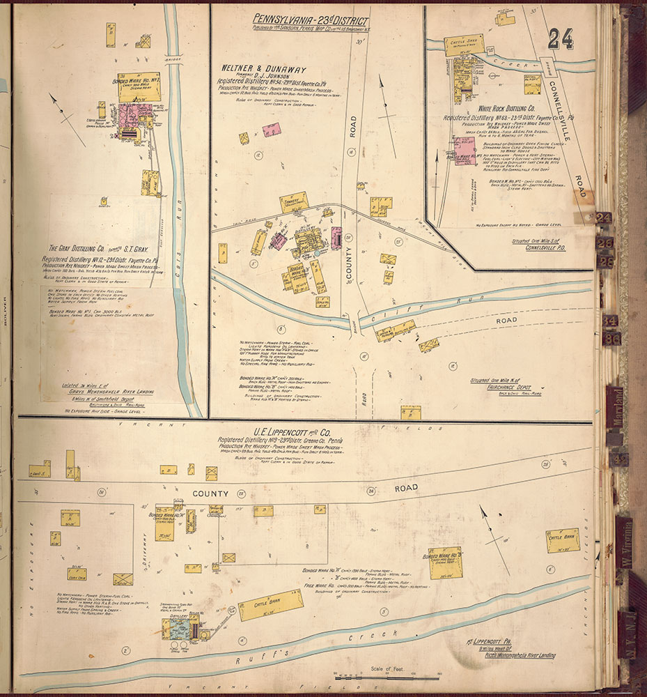 Sanborn's Surveys of the Whiskey Warehouses [...], 1894-1915, Plate 24