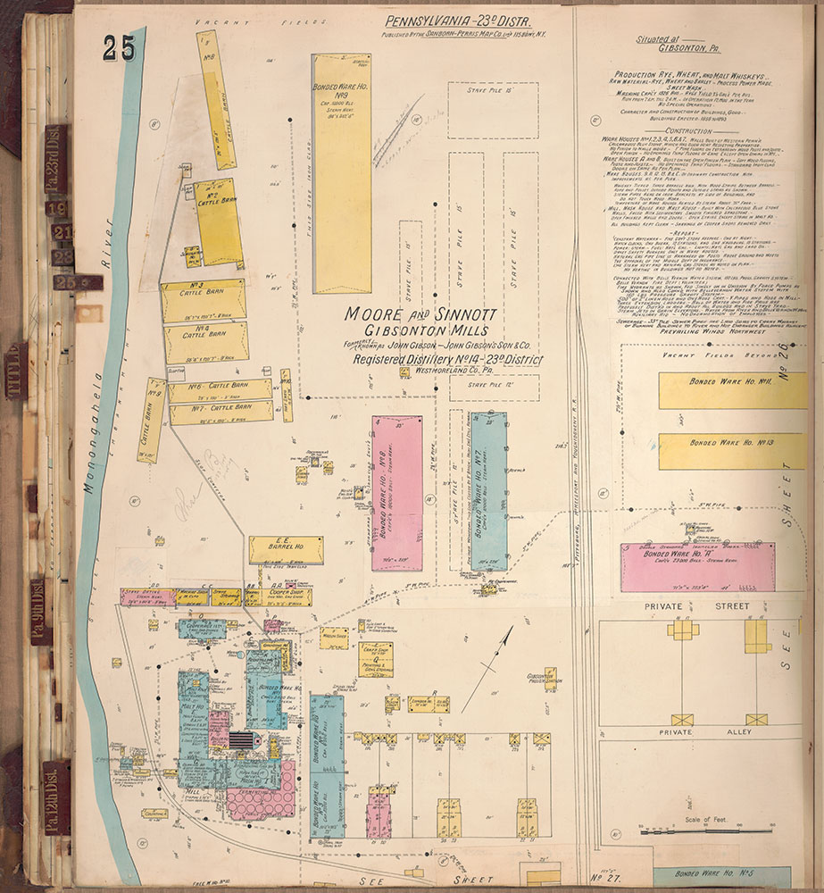 Sanborn's Surveys of the Whiskey Warehouses [...], 1894-1915, Plate 25