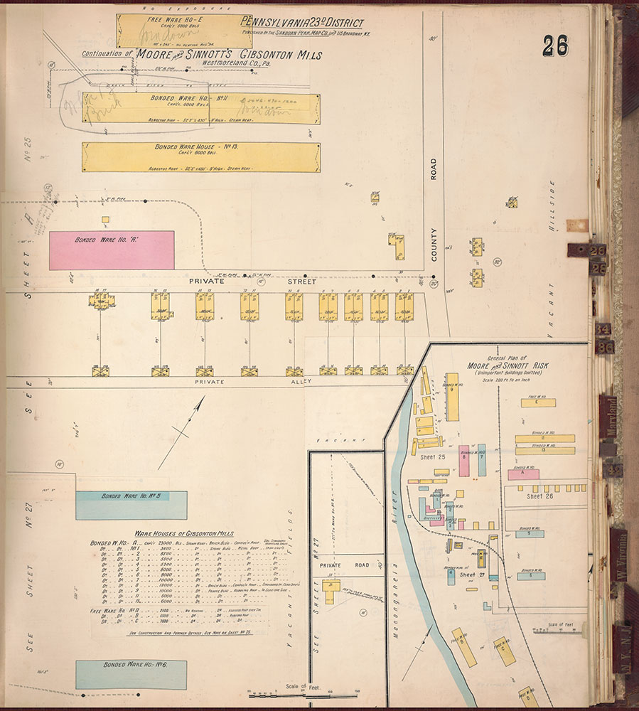 Sanborn's Surveys of the Whiskey Warehouses [...], 1894-1915, Plate 26