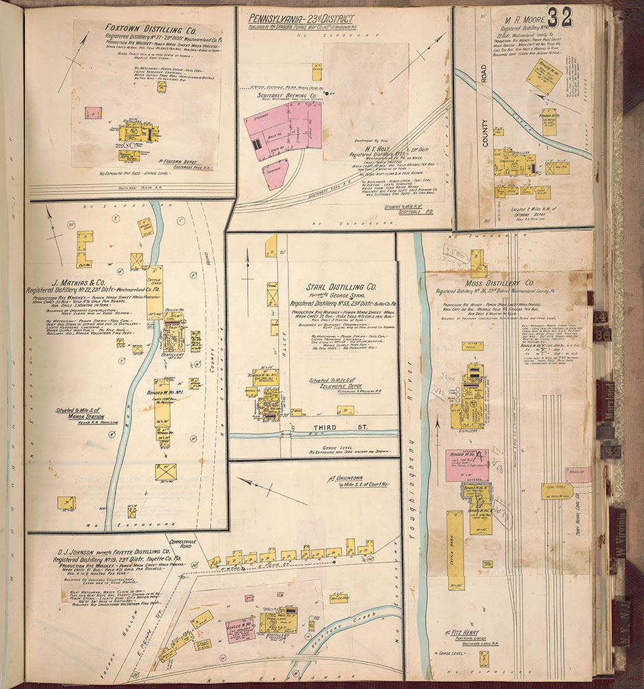 Sanborn's Surveys of the Whiskey Warehouses [...], 1894-1915, Plate 32