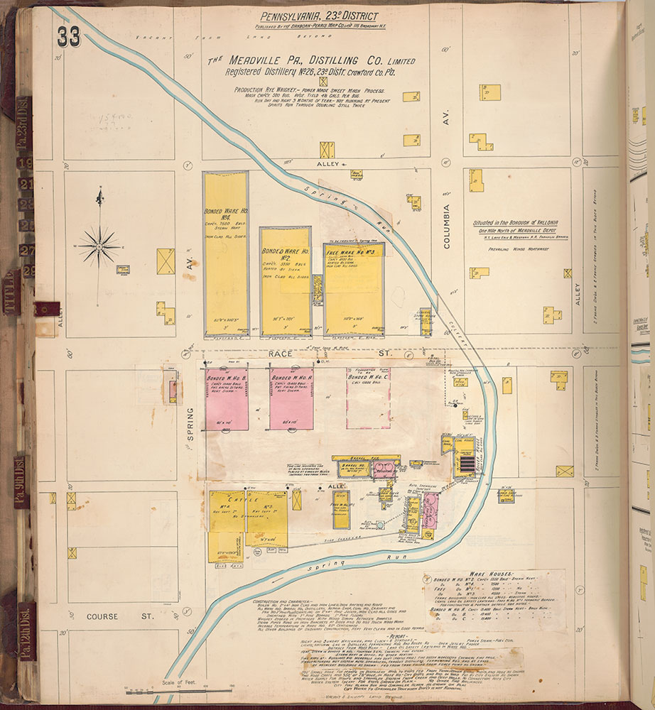 Sanborn's Surveys of the Whiskey Warehouses [...], 1894-1915, Plate 33