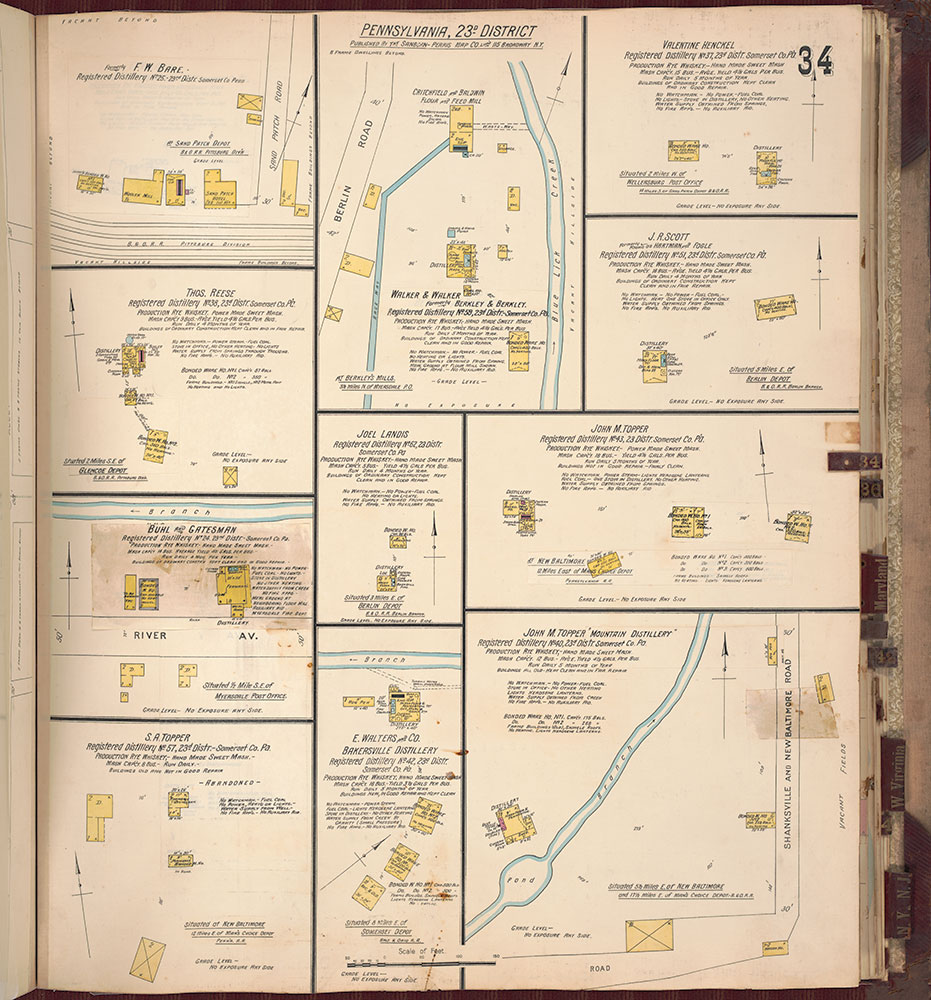 Sanborn's Surveys of the Whiskey Warehouses [...], 1894-1915, Plate 34