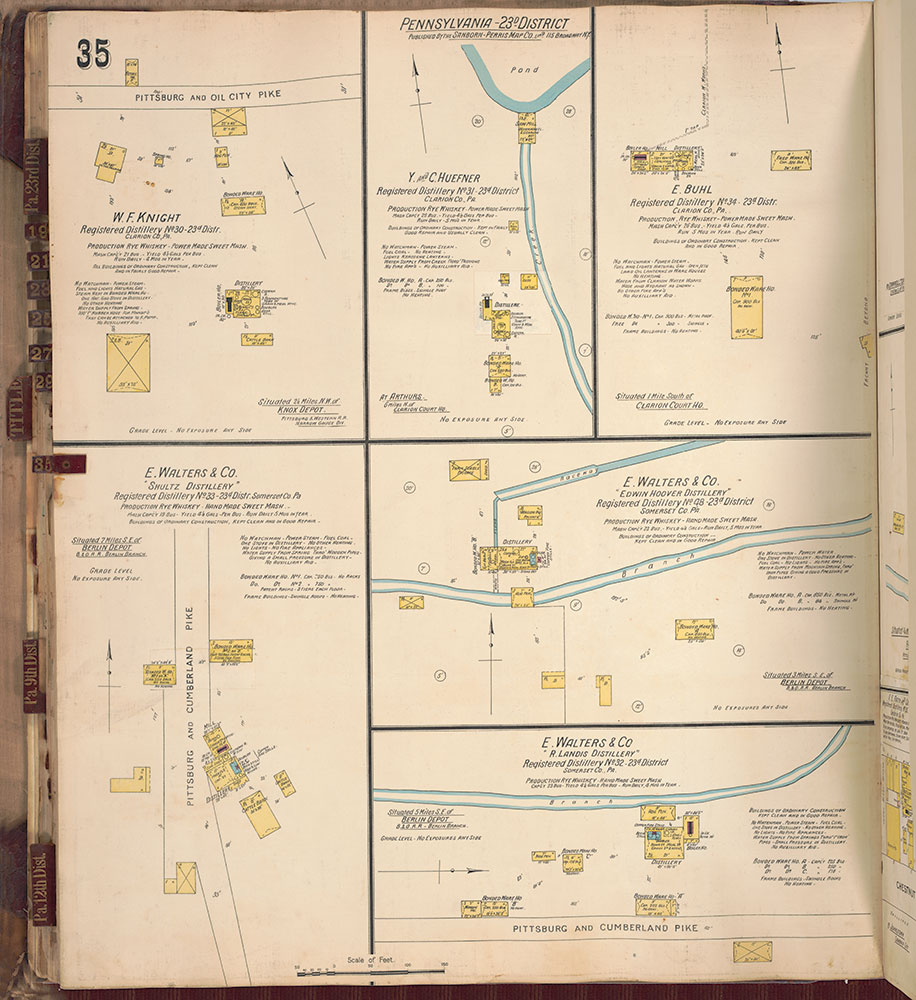 Sanborn's Surveys of the Whiskey Warehouses [...], 1894-1915, Plate 35