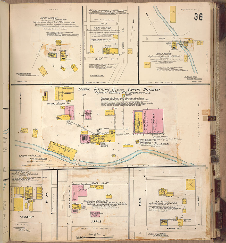 Sanborn's Surveys of the Whiskey Warehouses [...], 1894-1915, Plate 36