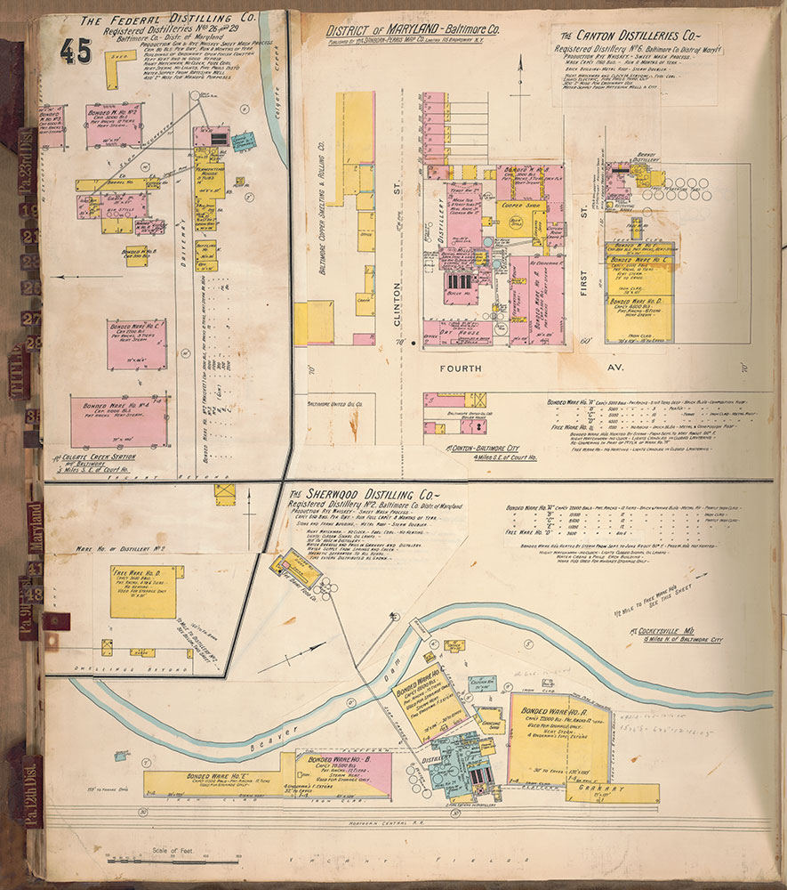 Sanborn's Surveys of the Whiskey Warehouses [...], 1894-1915, Plate 45