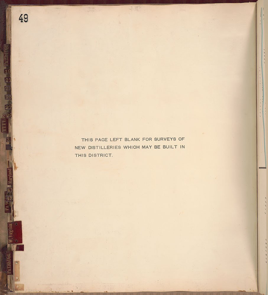 Sanborn's Surveys of the Whiskey Warehouses [...], 1894-1915, Plate 49 [Blank]