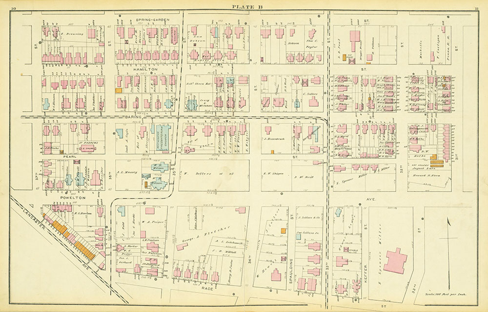 Atlas of the 24th & 27th Wards, West Philadelphia, Plate B