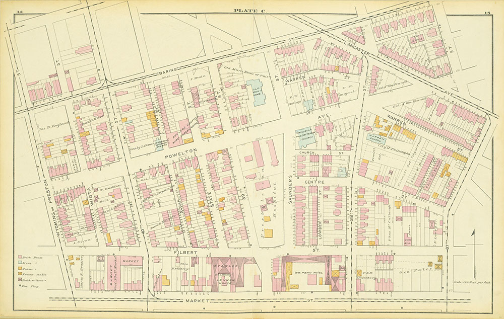 Atlas of the 24th & 27th Wards, West Philadelphia, Plate C