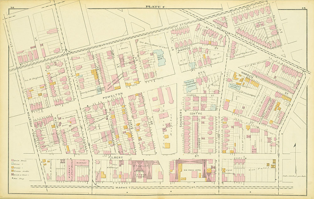 Atlas Of The 24th 27th Wards West Philadelphia Plate C Digital 