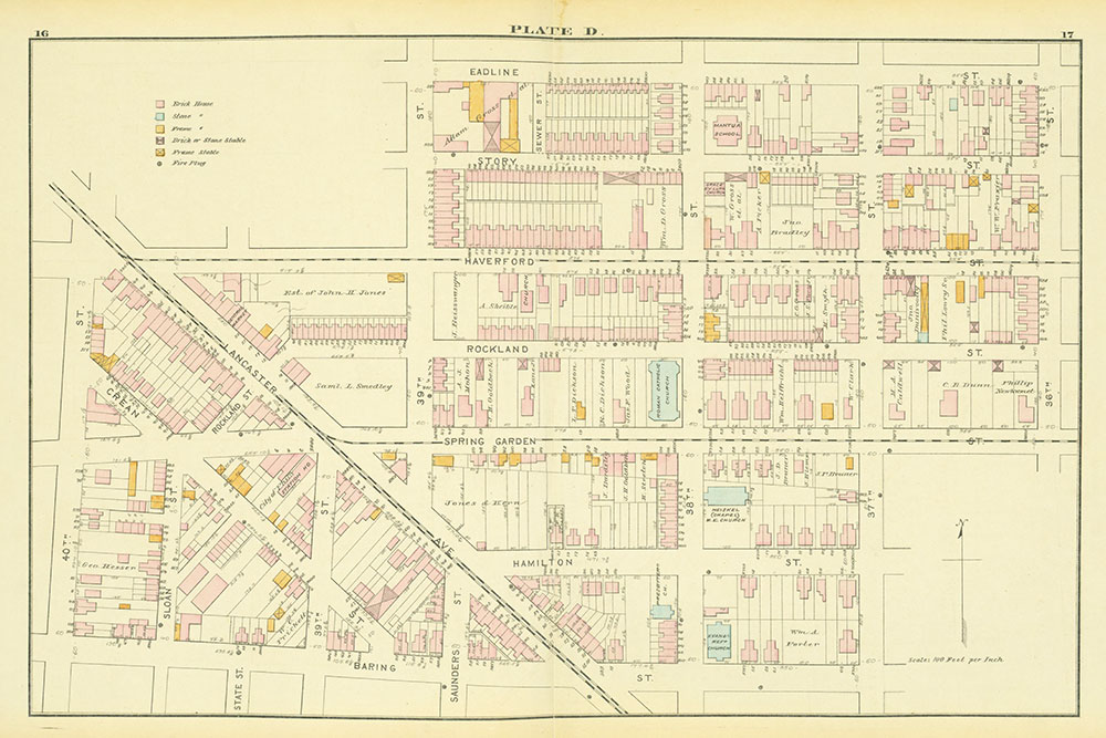 Atlas of the 24th & 27th Wards, West Philadelphia, Plate D