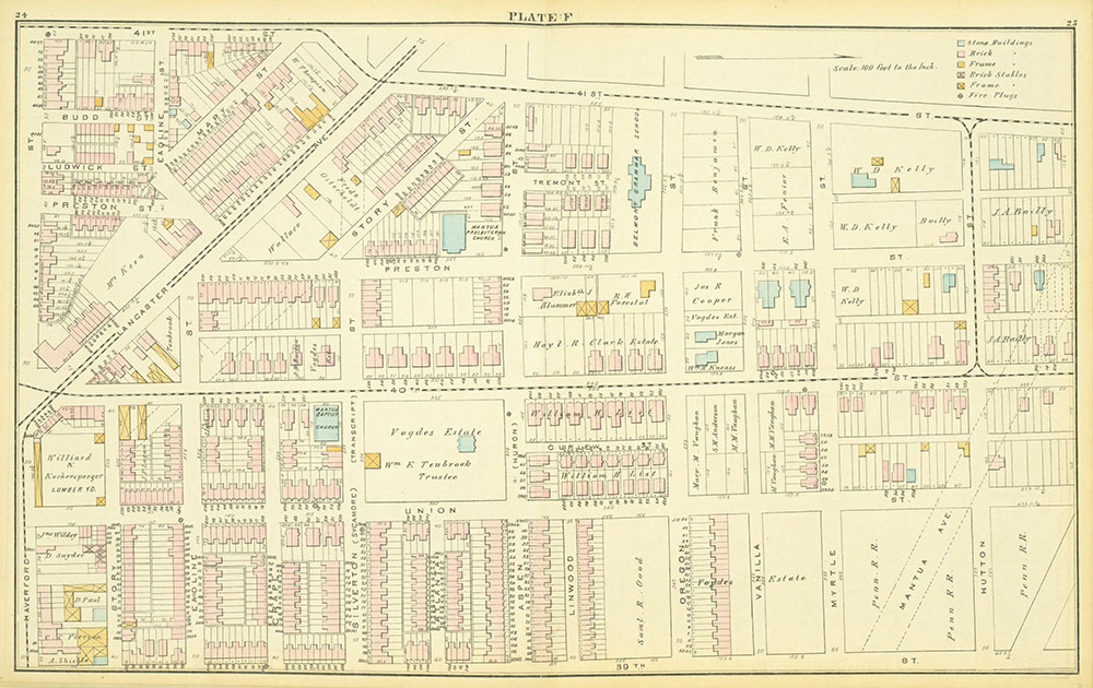 Atlas of the 24th & 27th Wards, West Philadelphia, Plate F
