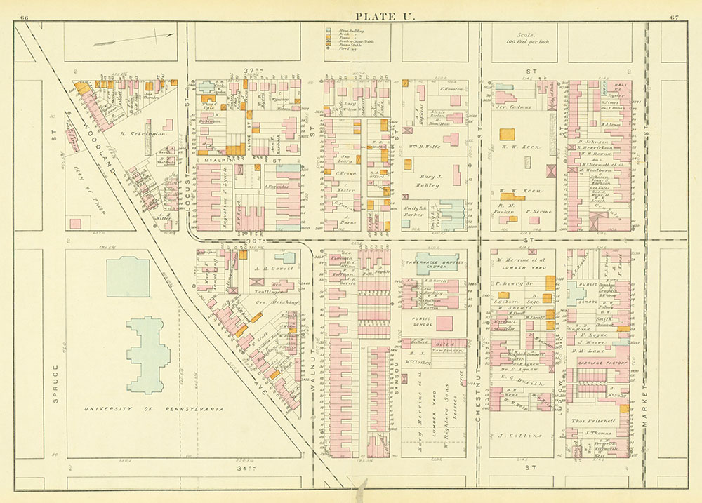 Atlas of the 24th & 27th Wards, West Philadelphia, Plate U