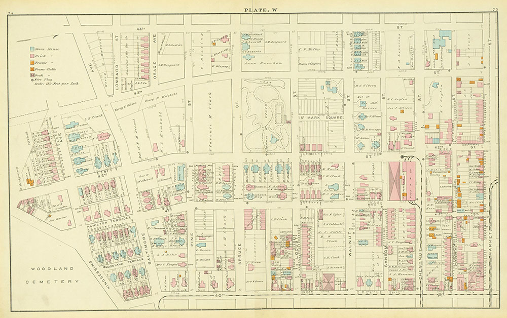 Atlas of the 24th & 27th Wards, West Philadelphia, Plate W