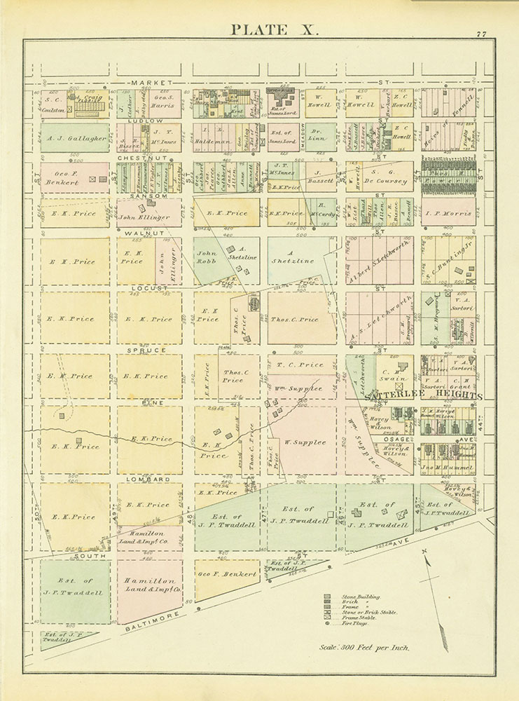 Atlas of the 24th & 27th Wards, West Philadelphia, Plate X