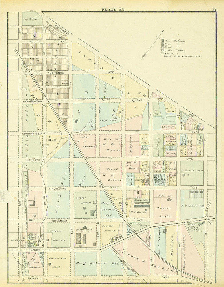 Atlas of the 24th & 27th Wards, West Philadelphia, Plate 3-1/2