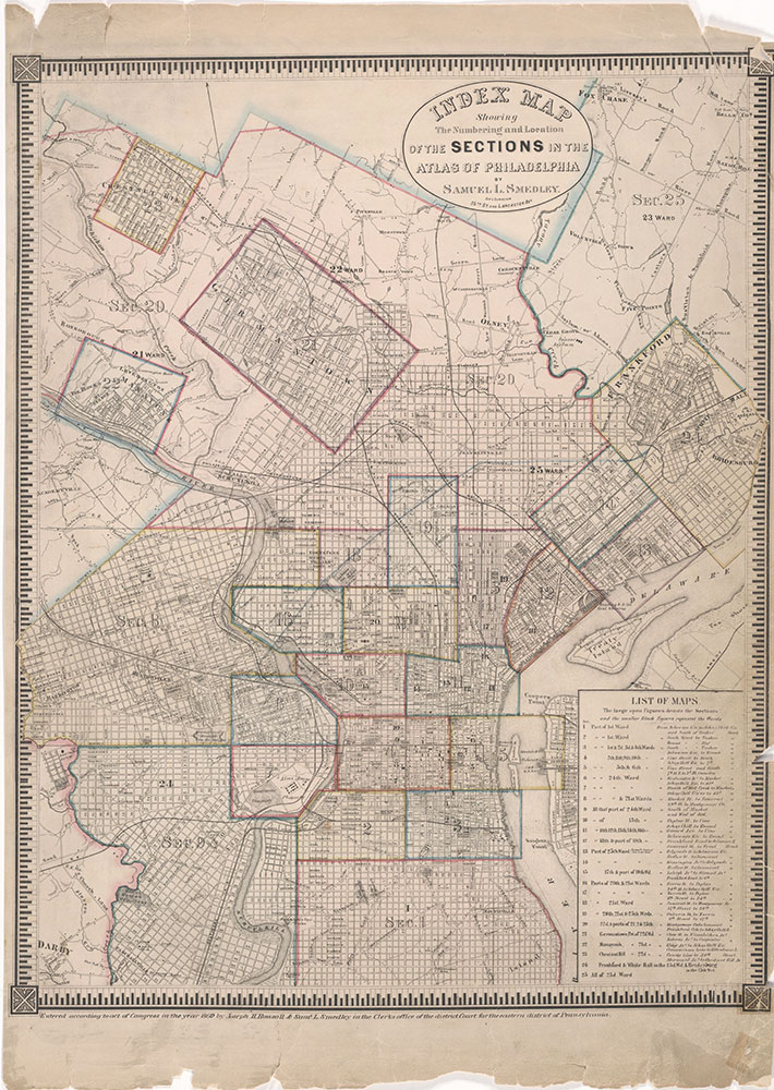 Atlas of the City of Philadelphia, 1862, Map Index