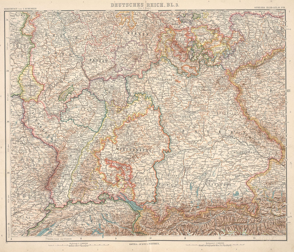 Stielers Hand-Atlas, Deutsches Reich, B.L. 3., No. 11