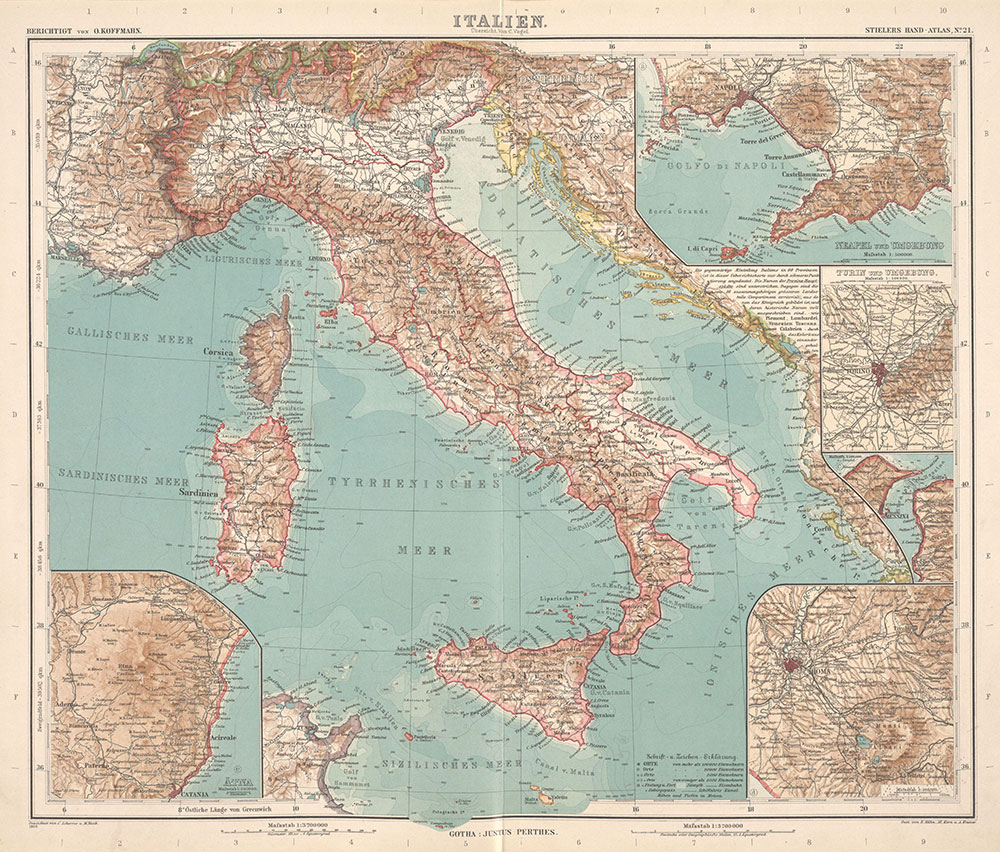 Stielers Hand-Atlas, Italien, No. 21