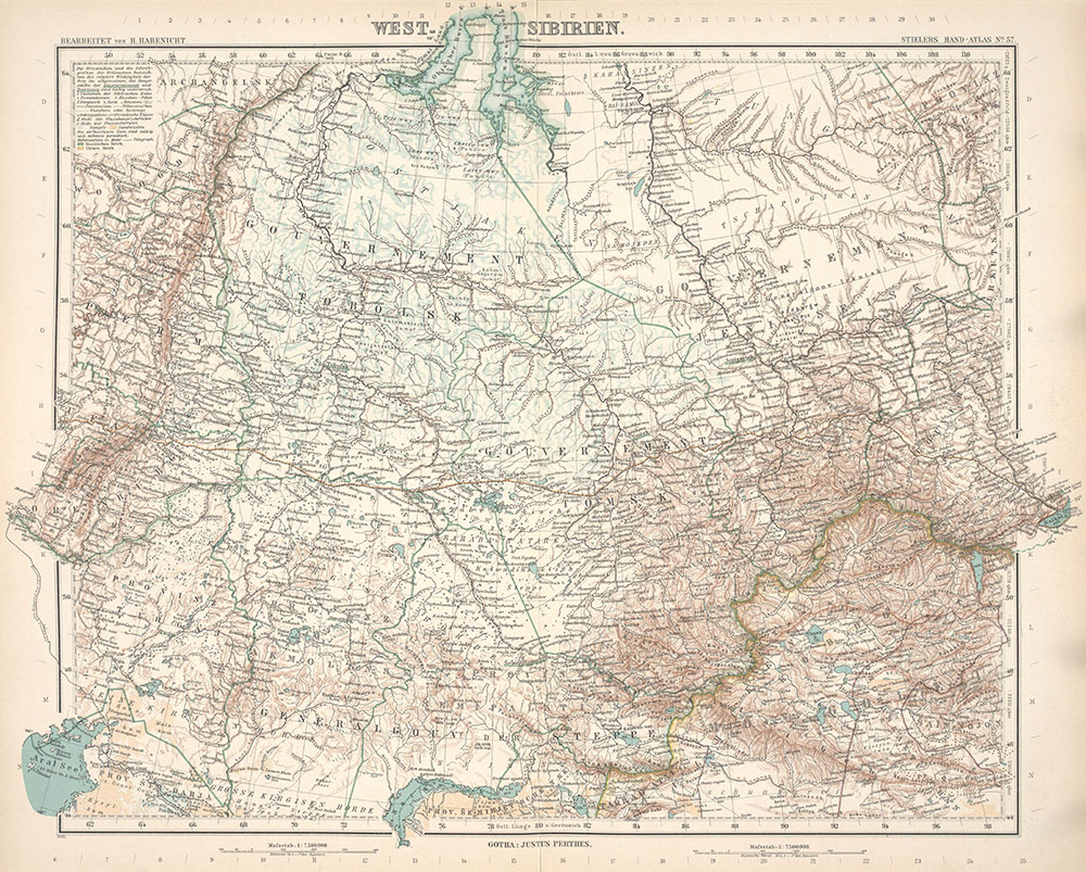 Stielers Hand-Atlas,West Sibirien, No.  57