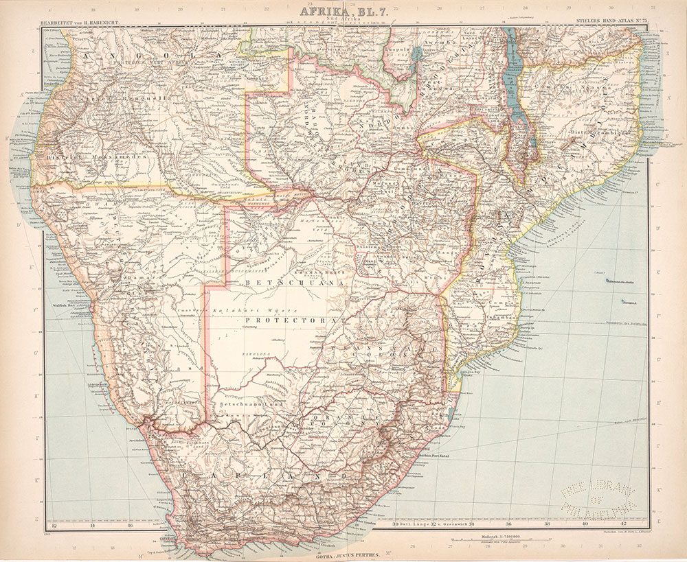 Stielers Hand-Atlas, Afrika BL. 7, No. 75