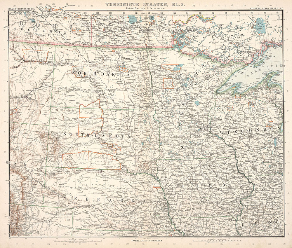 Stielers Hand-Atlas, Vereinigte Staaten, BL. 2, No. 87