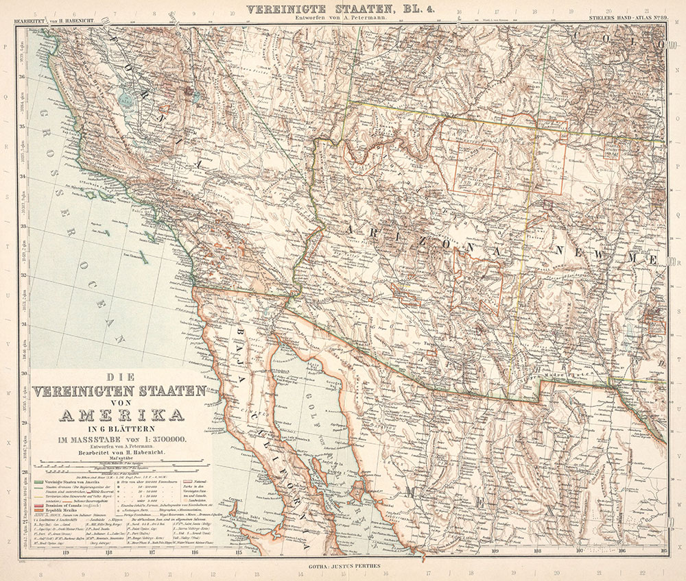 Stielers Hand-Atlas, Vereinigte Staaten, BL. 4, No. 89