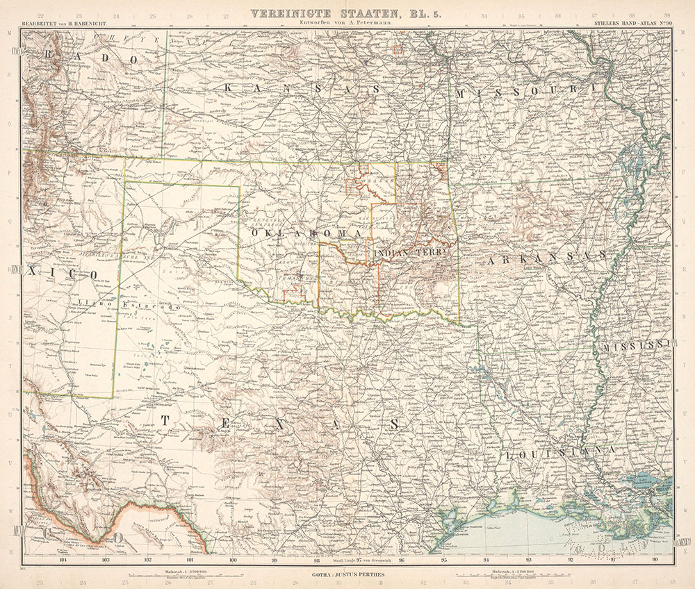 Stielers Hand-Atlas, Vereinigte Staaten, BL. 5, No. 90