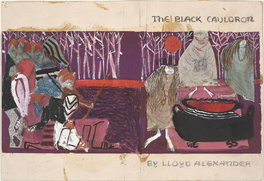 Preliminary art for The Black Cauldron book jacket
