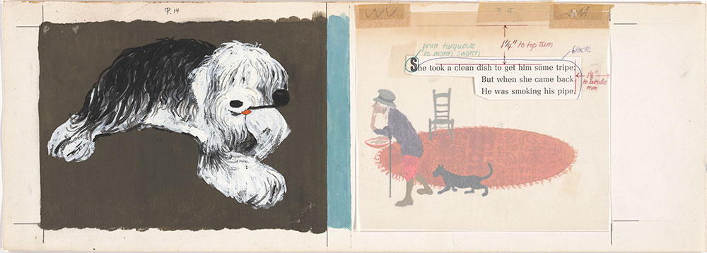 Final art for Old Mother Hubbard and Her Dog, pages 14 and 15