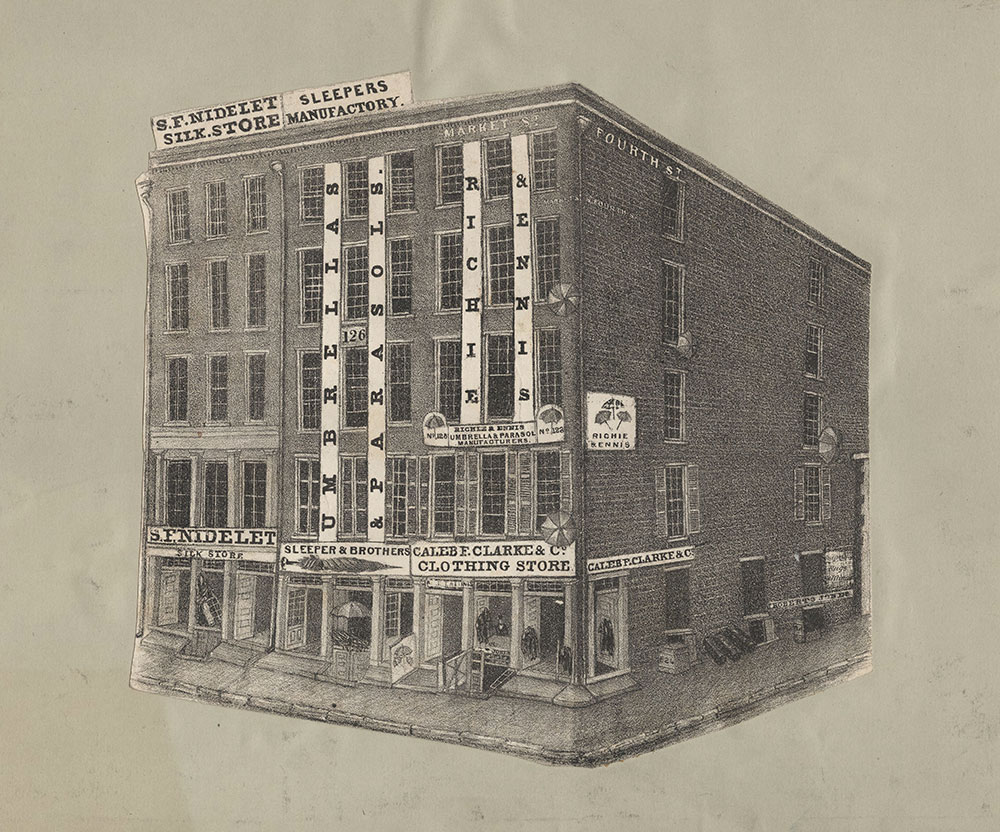 [Storefronts on Market Street, 300 block, south side, Philadelphia] [graphic].