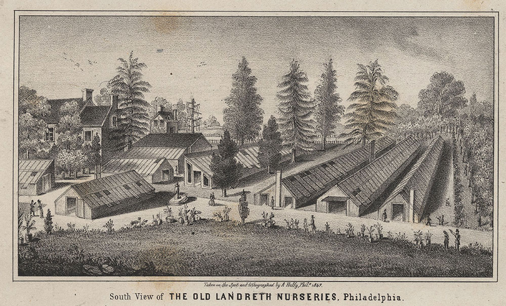 South view of the old Landreth nurseries, Philadelphia. [graphic].