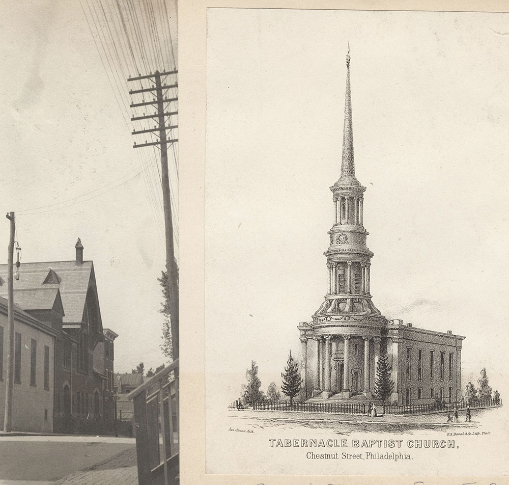 Tabernacle Baptist Church, Chestnut Street, Philadelphia. [graphic] / Jas. Queen, delt.
