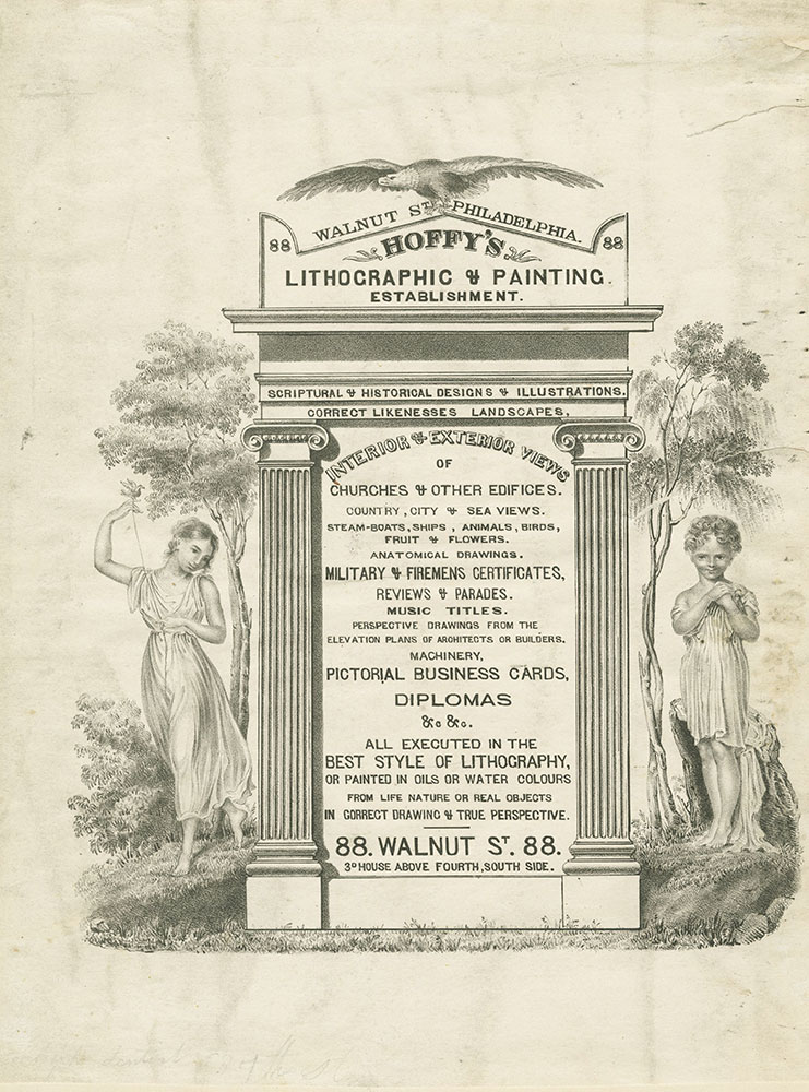 Hoffy's lithographic & painting establishment. 88 Walnut St. Philadelphia. [graphic]