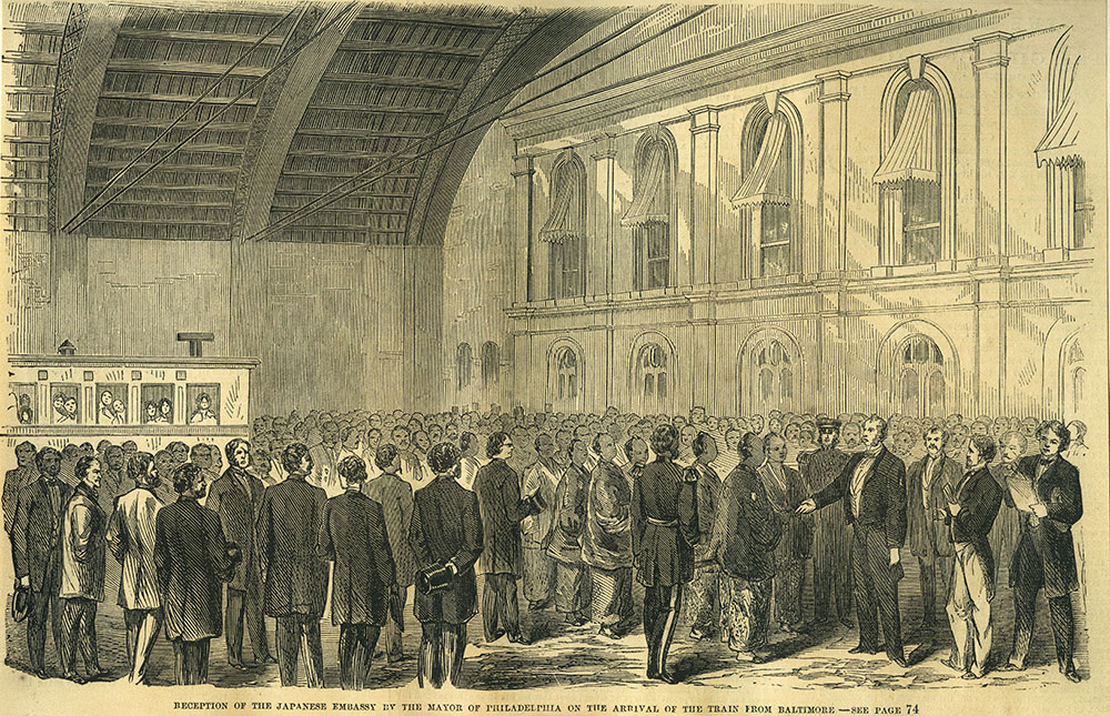 Reception of the Japanese Embassy by the Mayor of Philadelphia on the Arrival of the Train from Baltimore