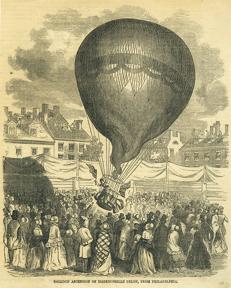 Balloon Ascension of Mademoiselle Delon, From Philadelphia.