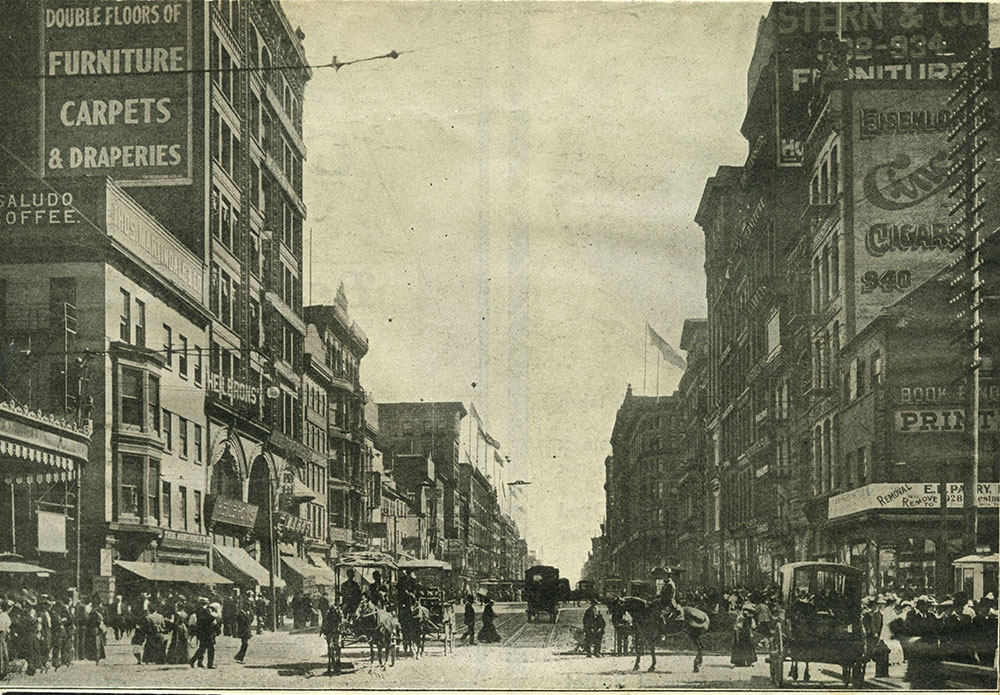 Market (High) Street, looking East from Tenth Street.