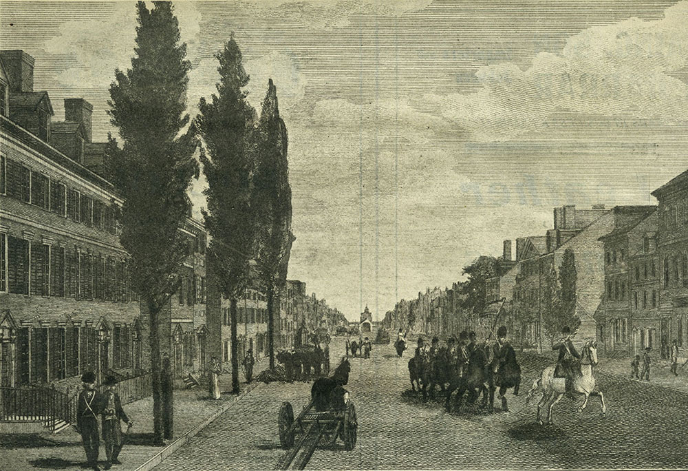 High (Market) Street, from Ninth Street, Philadelphia in 1800.