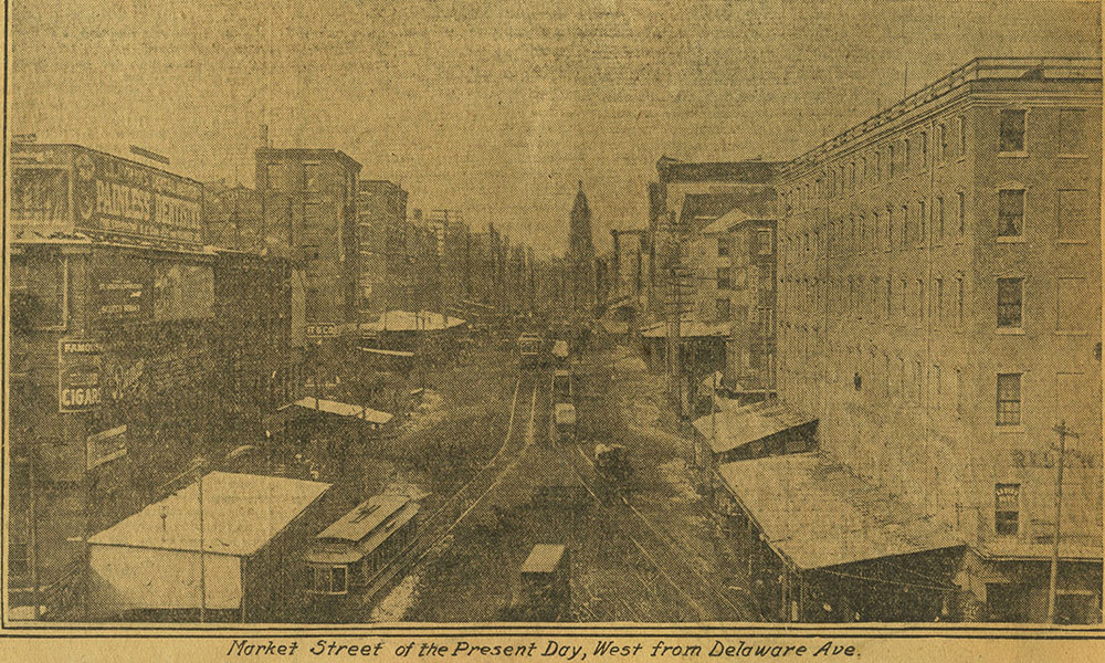 Market Street of the Present Day, West from Delaware Ave.