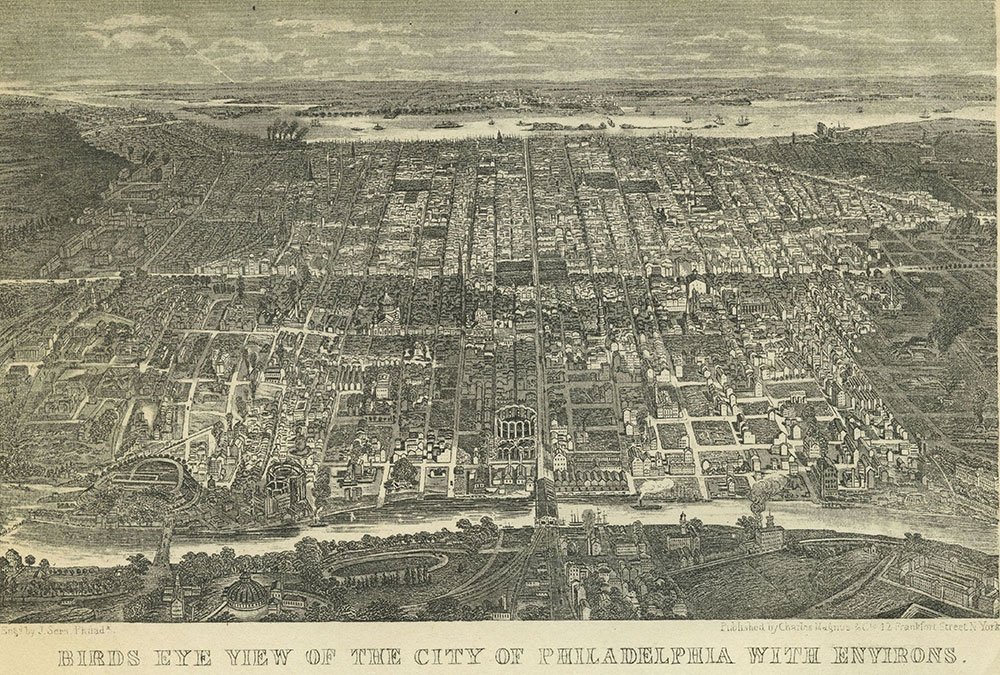 Bird's Eye View of the City of Philadelphia with Environs.