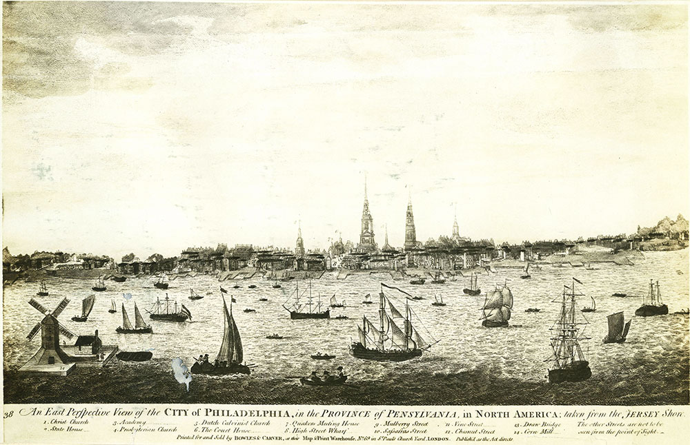 An East Perspective View of the City of Philadelphia, in the Province of Pennsylvania, in North America