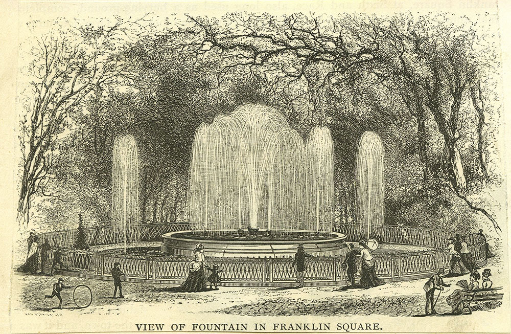 View of Fountain in Franklin Square.