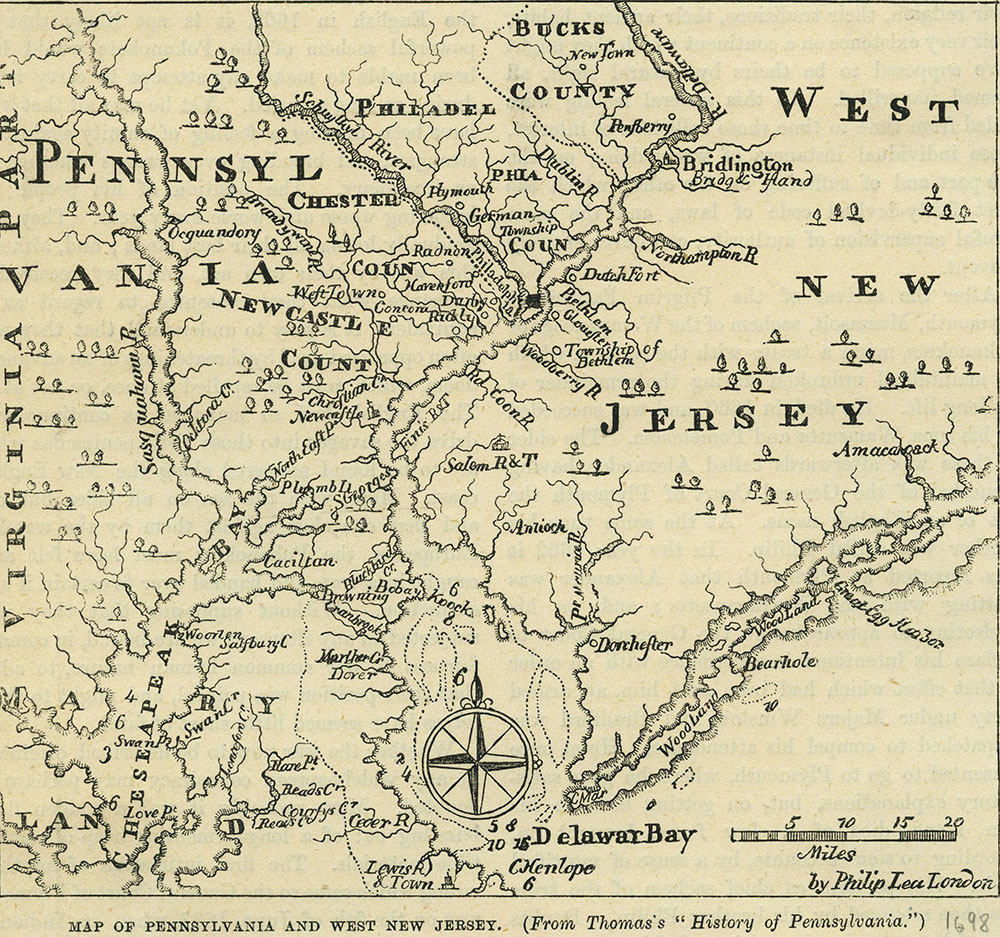 Map of Pennsylvania and West New Jersey.