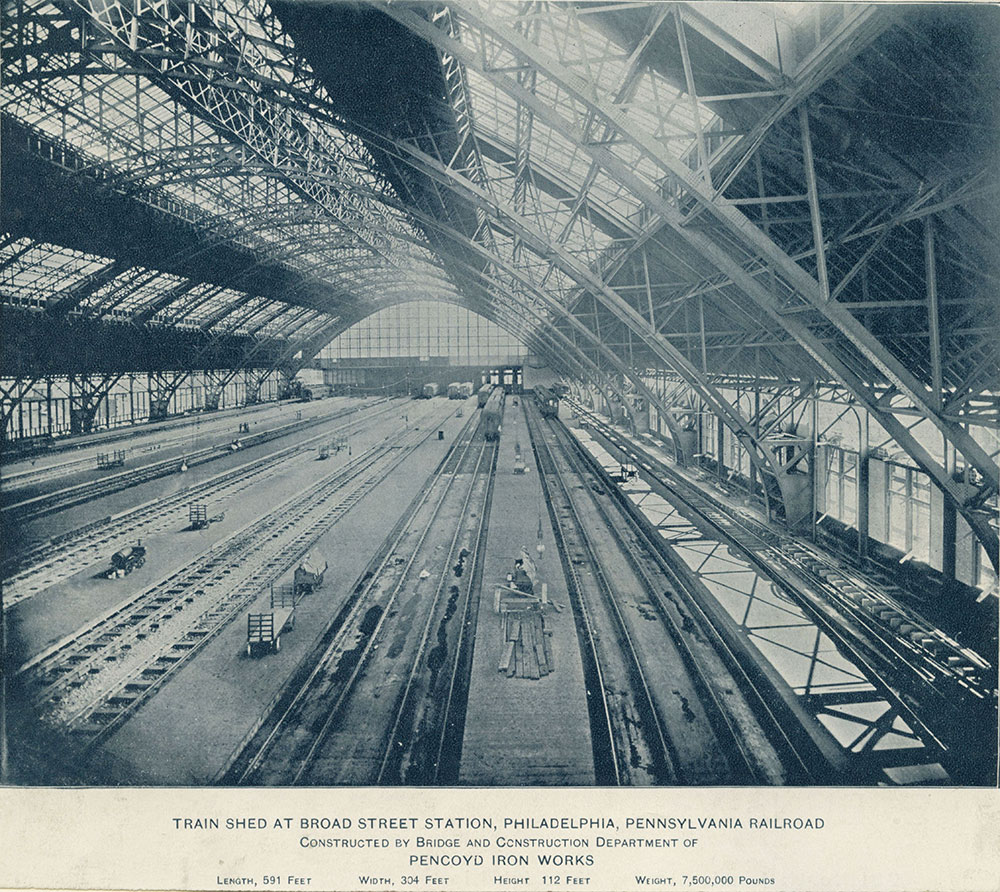 Interior of Train Shed at Broad Street Station.