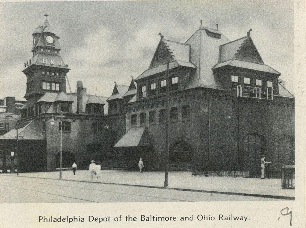 Philadelphia Depot of the Baltimore and Ohio Railway.
