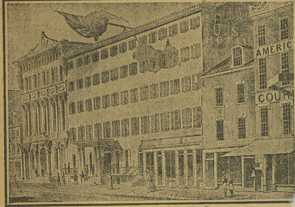 United States Hotel, Chestnut Above Fourth, in 1856