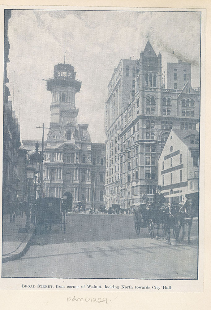 Broad Street, from corner of Walnut, looking North towards City Hall.