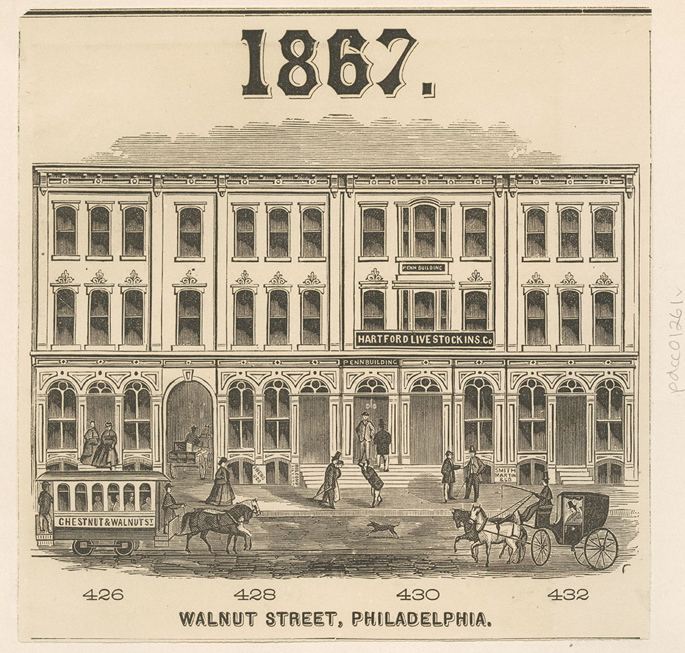 Walnut Street, 1867. Philadelphia.
