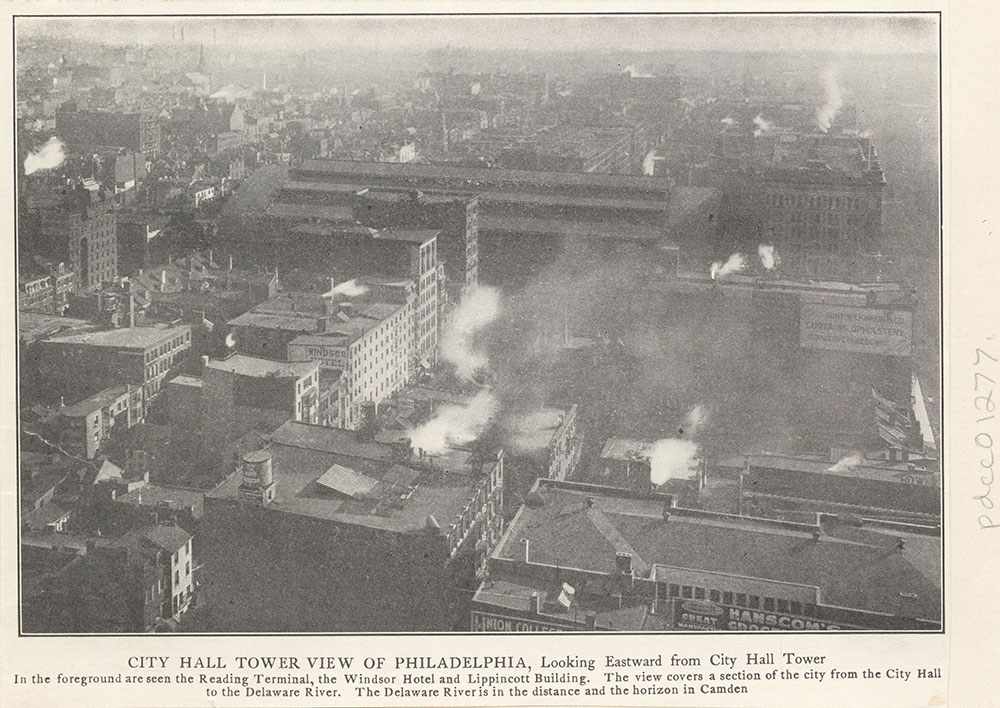 Cit Hall Tower View of Philadelphia. Looking Eastward from City Hall tower.