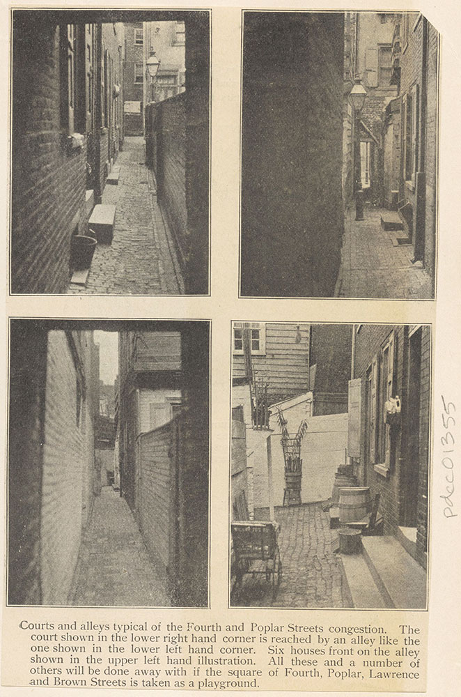 Courts and alleys around Fourth & Poplar Streets.
